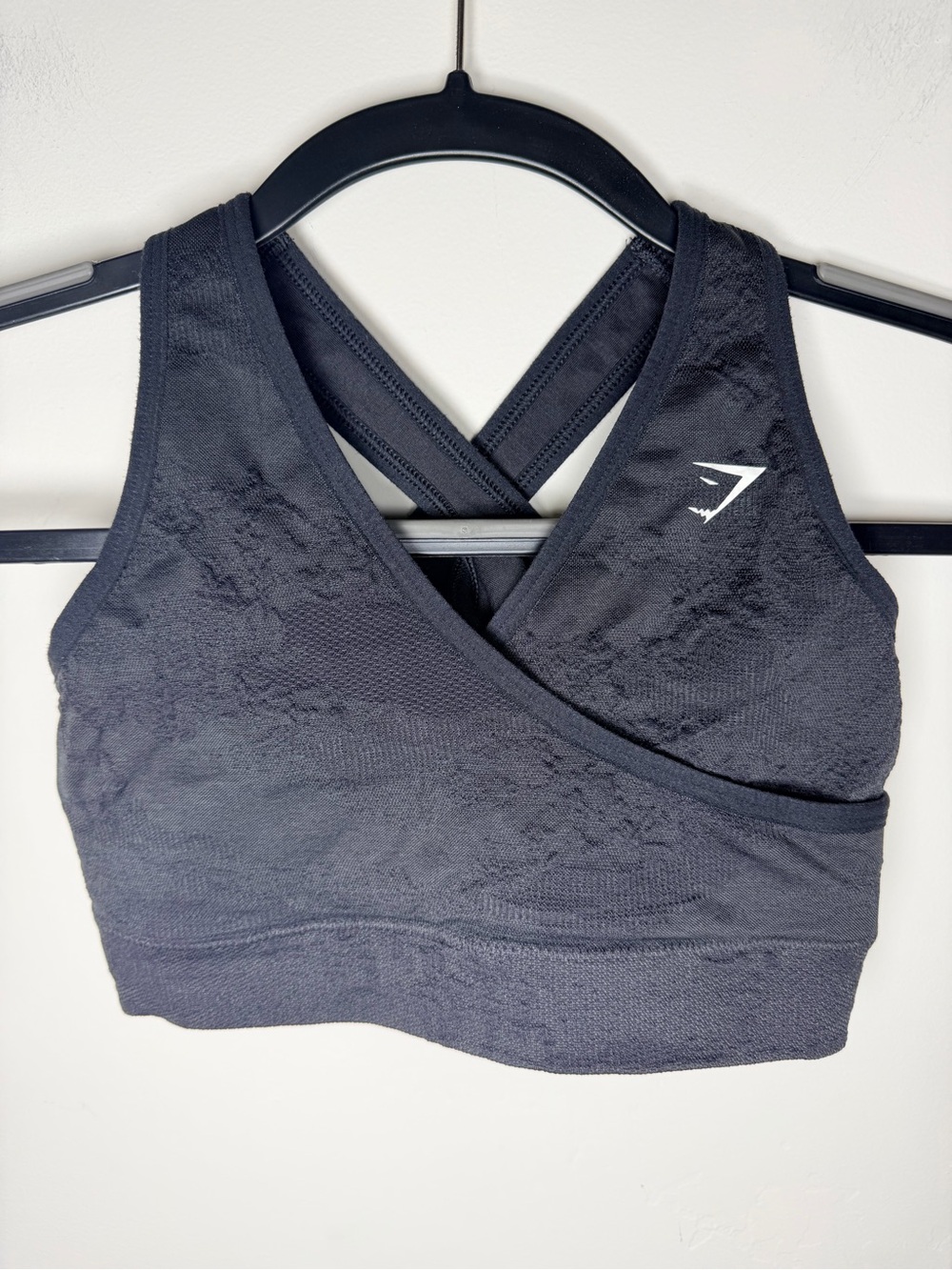 Gymshark Black Crossback Seamless Sports Bra small S activewear workout gym